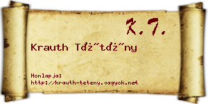 Krauth Tétény névjegykártya